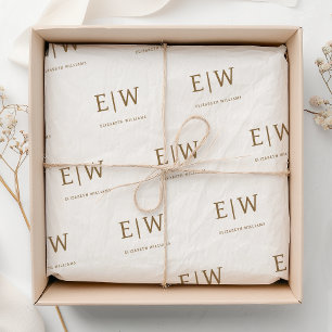 White Branded Monogram Business Company Packaging Tissue Paper