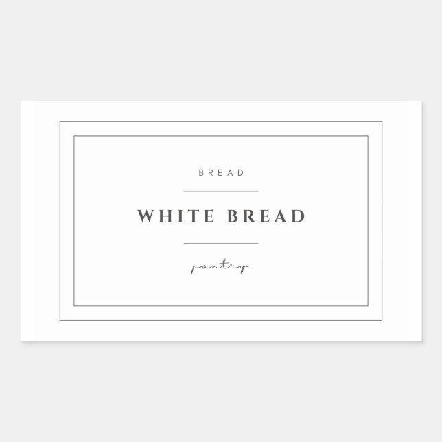 White Bread Food Label Stickers (Front)