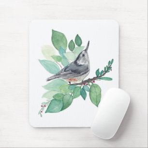 White Breasted Nuthatch Bird Mouse Mat
