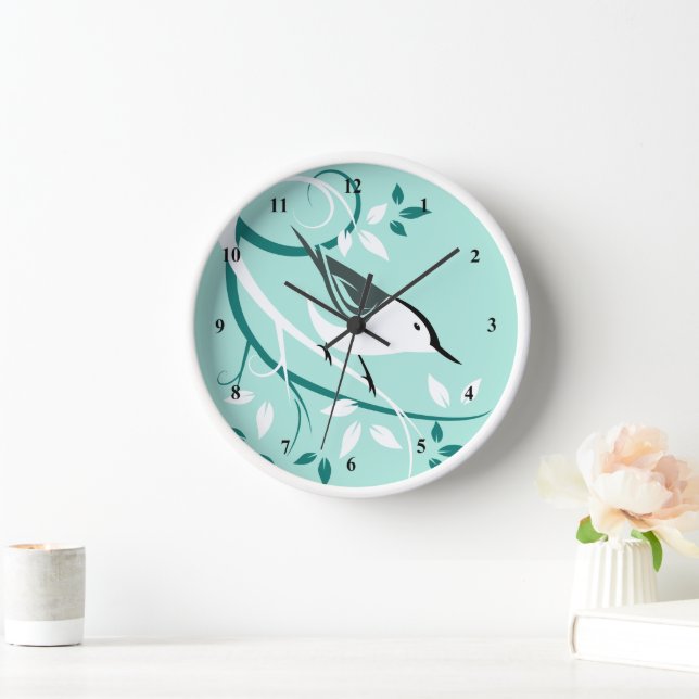 White Breasted Nuthatch Decorative Clocks (Home)