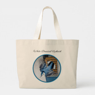 White-Breasted Nuthatch Flying Original Photo Large Tote Bag