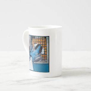 White-Breasted Nuthatch in Snow - Original Photo Bone China Mug