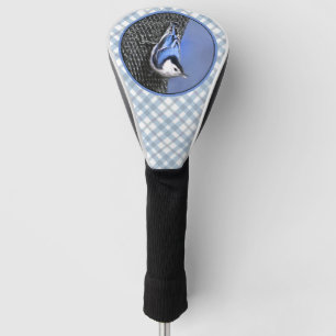 White-Breasted Nuthatch in Snow - Original Photo Golf Head Cover