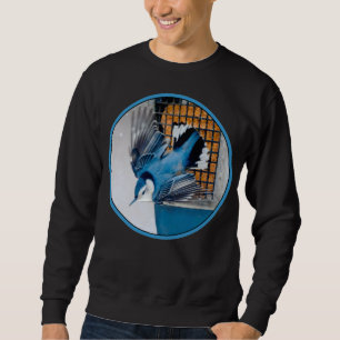 White-Breasted Nuthatch in Snow - Original Photo Sweatshirt