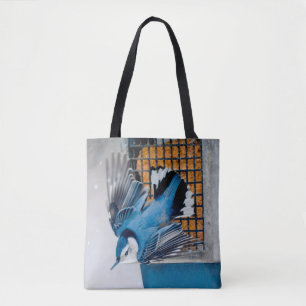 White-Breasted Nuthatch in Snow - Original Photo Tote Bag