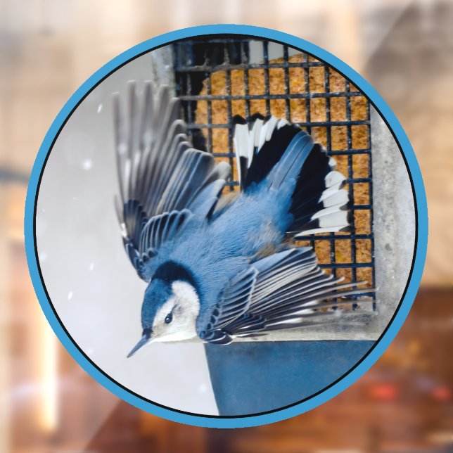 White-Breasted Nuthatch in Snow Window Cling (Sheet 2)