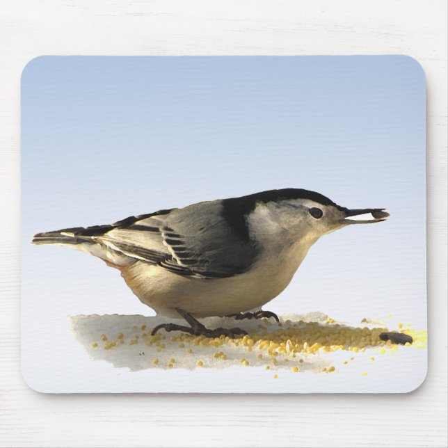 White-breasted Nuthatch Mouse Mat (Front)
