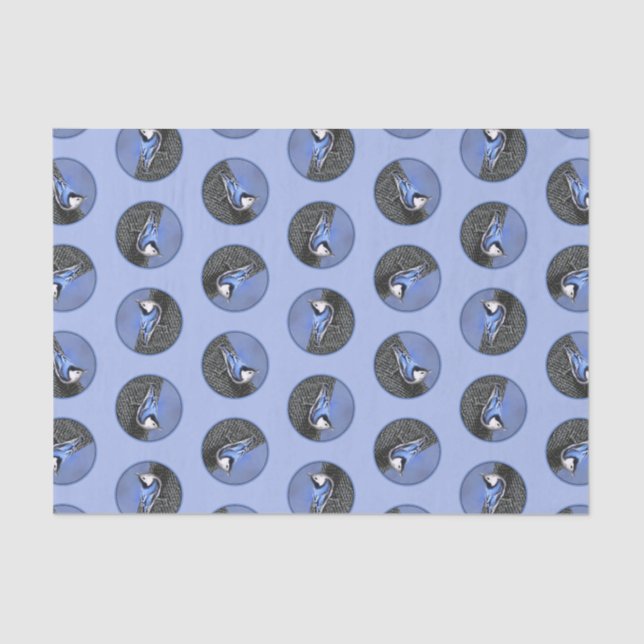  White-Breasted Nuthatch Painting Original Bird Ar Tissue Paper (Front)