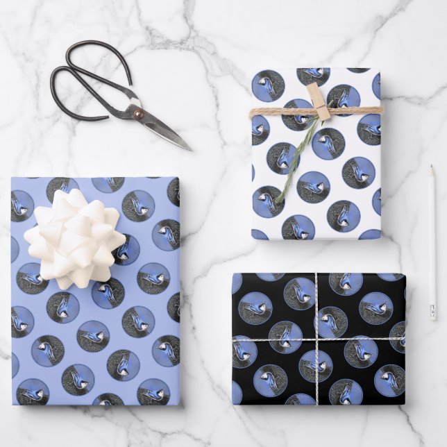  White-Breasted Nuthatch Painting Original Bird Ar Wrapping Paper Sheet (Front)