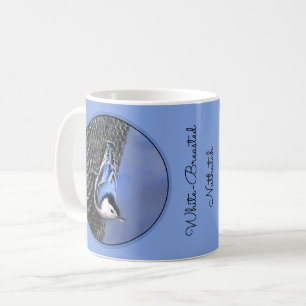 White-Breasted Nuthatch Painting Original Bird Art Coffee Mug