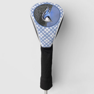 White-Breasted Nuthatch Painting Original Bird Art Golf Head Cover