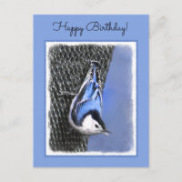White-Breasted Nuthatch Painting Original Bird Art