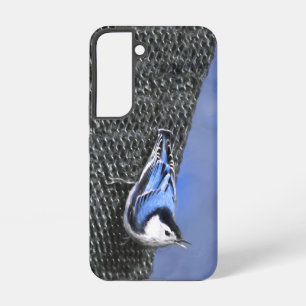 White-Breasted Nuthatch Painting Original Bird Art Samsung Galaxy Case