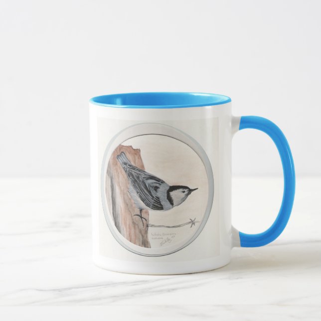 white breasted nuthatch, White Breasted Nuthatc... Mug (Right)