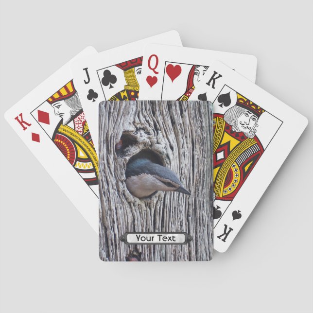 White Brested Nuthatch Playing Cards (Back)