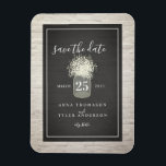 White Brick Baby's Breath Wedding Save The Date Magnet<br><div class="desc">An elegant rustic wedding save the date magnet featuring an illustration of a mason jar of baby's breath over a black and white brick background.  Look for matching wedding invitations and other coordinating items at Jill's Paperie.</div>