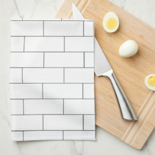 White Brick Design Tea Towel