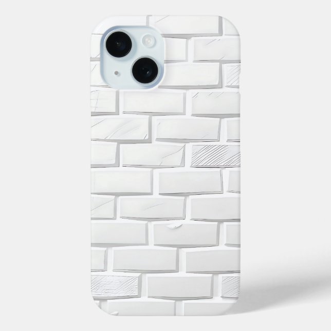 White Brick Texture iPhone Case Minimal Look (Back)