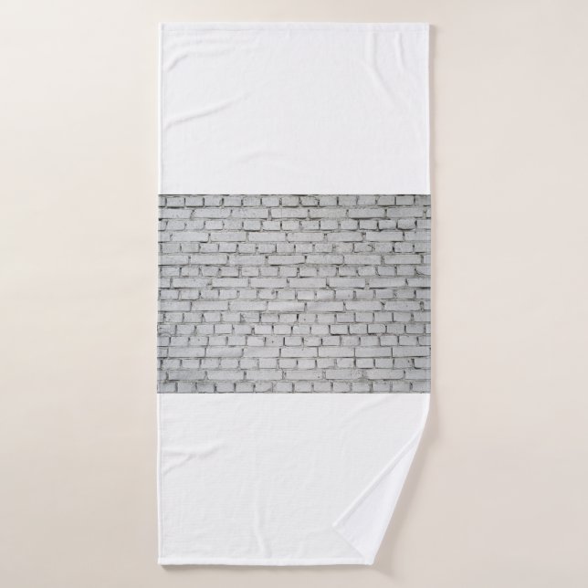 WHITE BRICK WALL BATH TOWEL (Bath Towel)