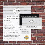 White Brick Wall, Building Firm, Builders Advert Flyer<br><div class="desc">White Brick Wall,  Building Firm,  Builders Advertising Flyers By The Business Card Store.</div>