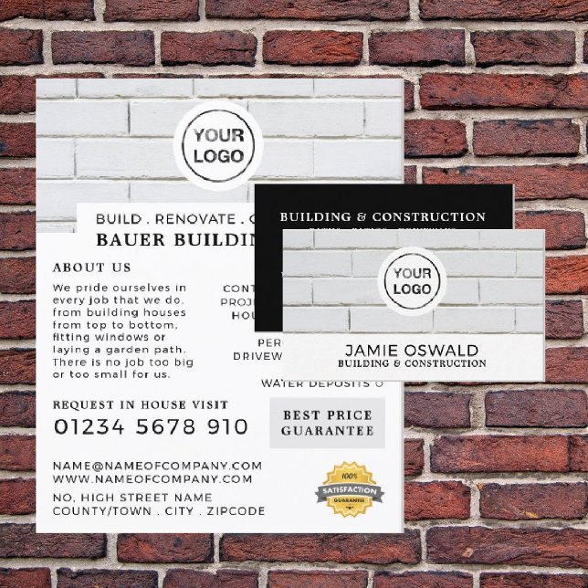 White Brick Wall, Building Firm, Builders Advert Flyer (Creator Uploaded)