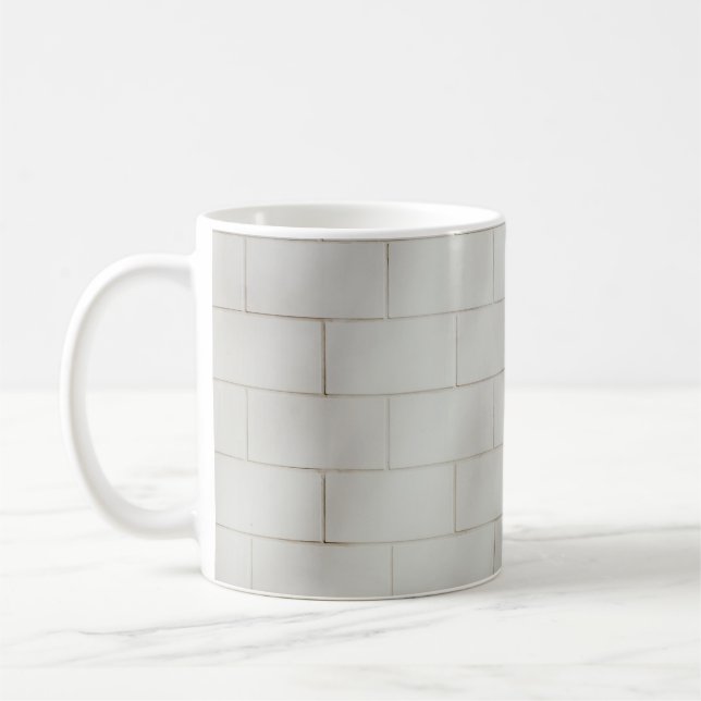 White brick wall coffee mug (Left)
