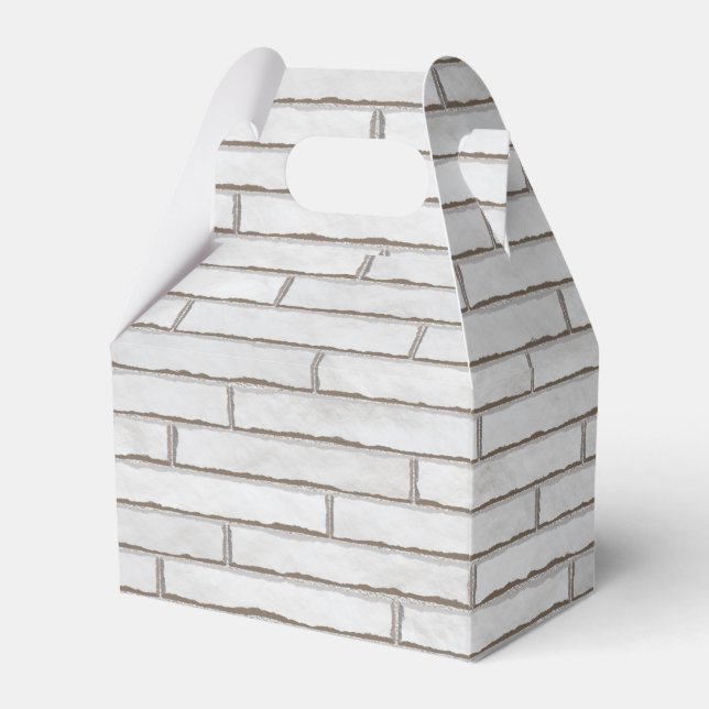 White Brick Wall Pattern Favour Box (Front Side)