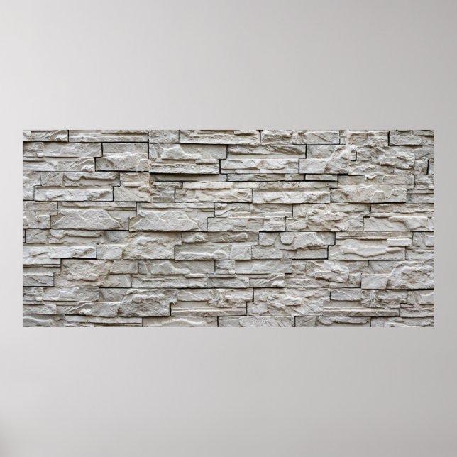 White brick wall pattern texture poster (Front)
