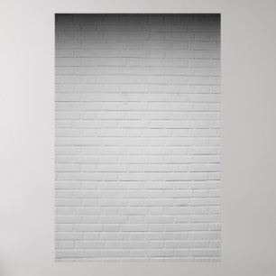White brick wall poster