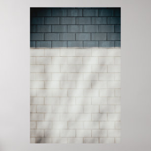 White brick wall poster