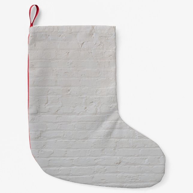 White brick wall small christmas stocking (Front)