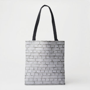 WHITE BRICK WALL TOTE BAG