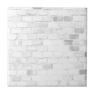 White brick wall trendy pattern tile