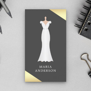 White Bridal Dress Form Mannequin Fashion Stylist Business Card