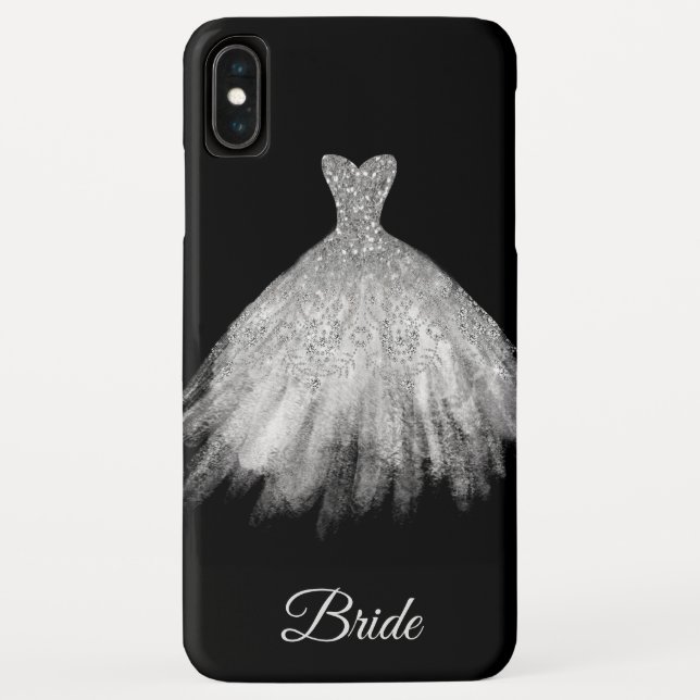 *~* White Bridal Gown Glitter Bride Case-Mate iPhone Case (Back)
