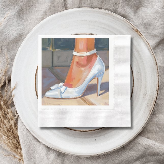 White Bridal Heels Wedding Napkin (Creator Uploaded)