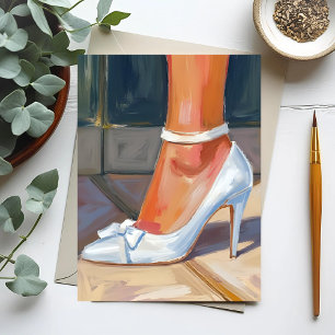 White Bridal Heels Wedding Postcard