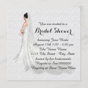 White Bridal Shower Invitation
