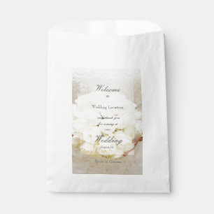 White Bridal Wedding Flower Bouquet Favour Bags