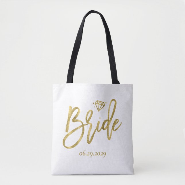 White Bride With Diamond Wedding Bag (Front)