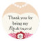 White Bridesmaid Wedding Thank You Stickers