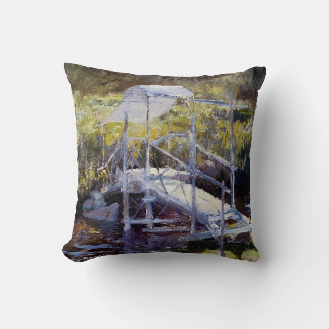 White Bridge by John Twachtman Cushion (Front)