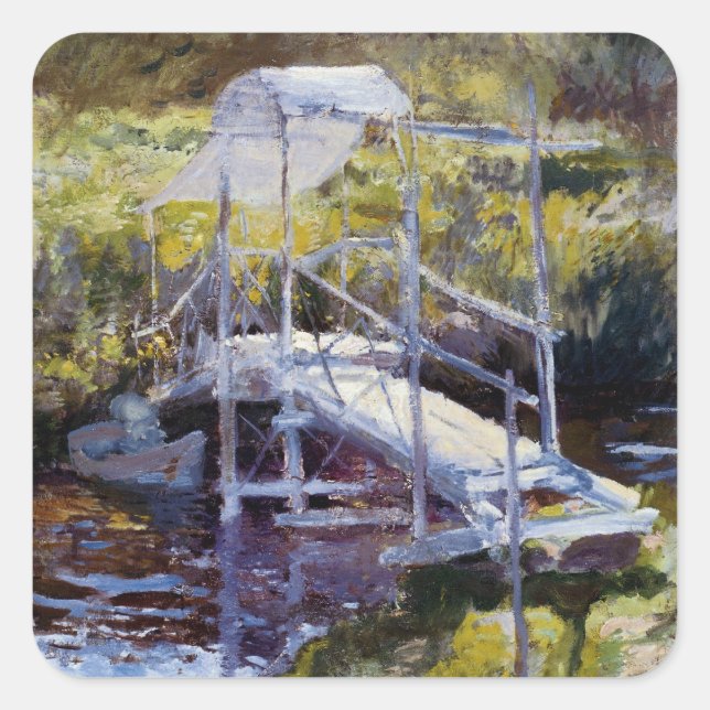 White Bridge by John Twachtman Square Sticker (Front)