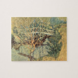 White Bridge by Twachtman, Vintage Impressionism Jigsaw Puzzle