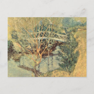 White Bridge by Twachtman, Vintage Impressionism Postcard
