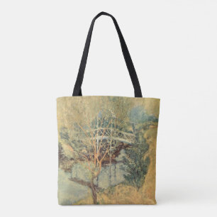 White Bridge by Twachtman, Vintage Impressionism Tote Bag