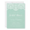 White Brocade Lace Mint Green Bridal Shower