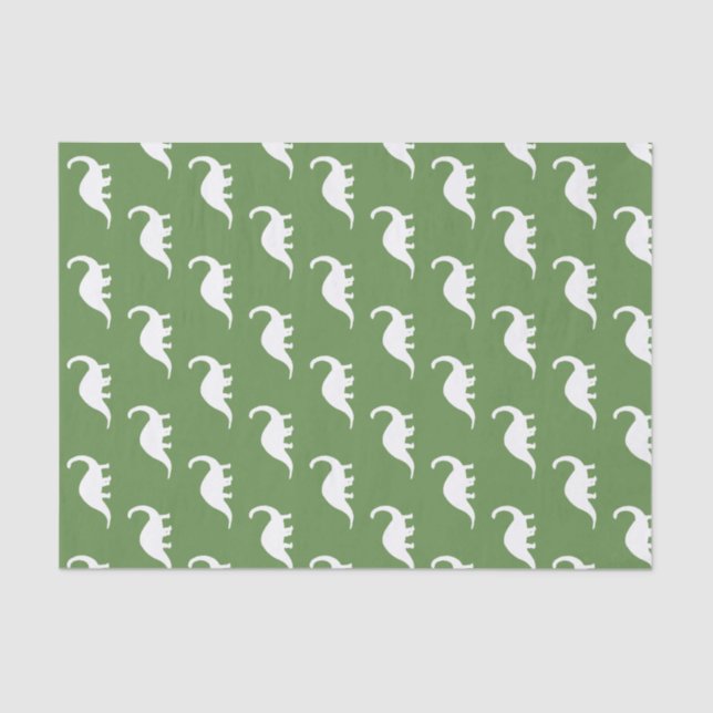 White Brontosaurus Dinosaurs Print Tissue Paper (Front)
