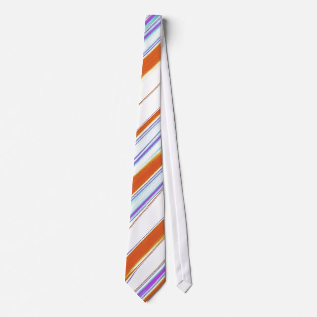 White Bronze Abstract Stripes Tie (Front)