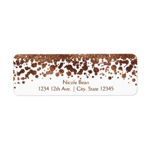 White & Bronze Confetti Dots Glamour Shimmer